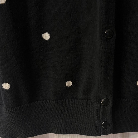 Talbots Black Cardigan with White Dots - Picture 3 of 4